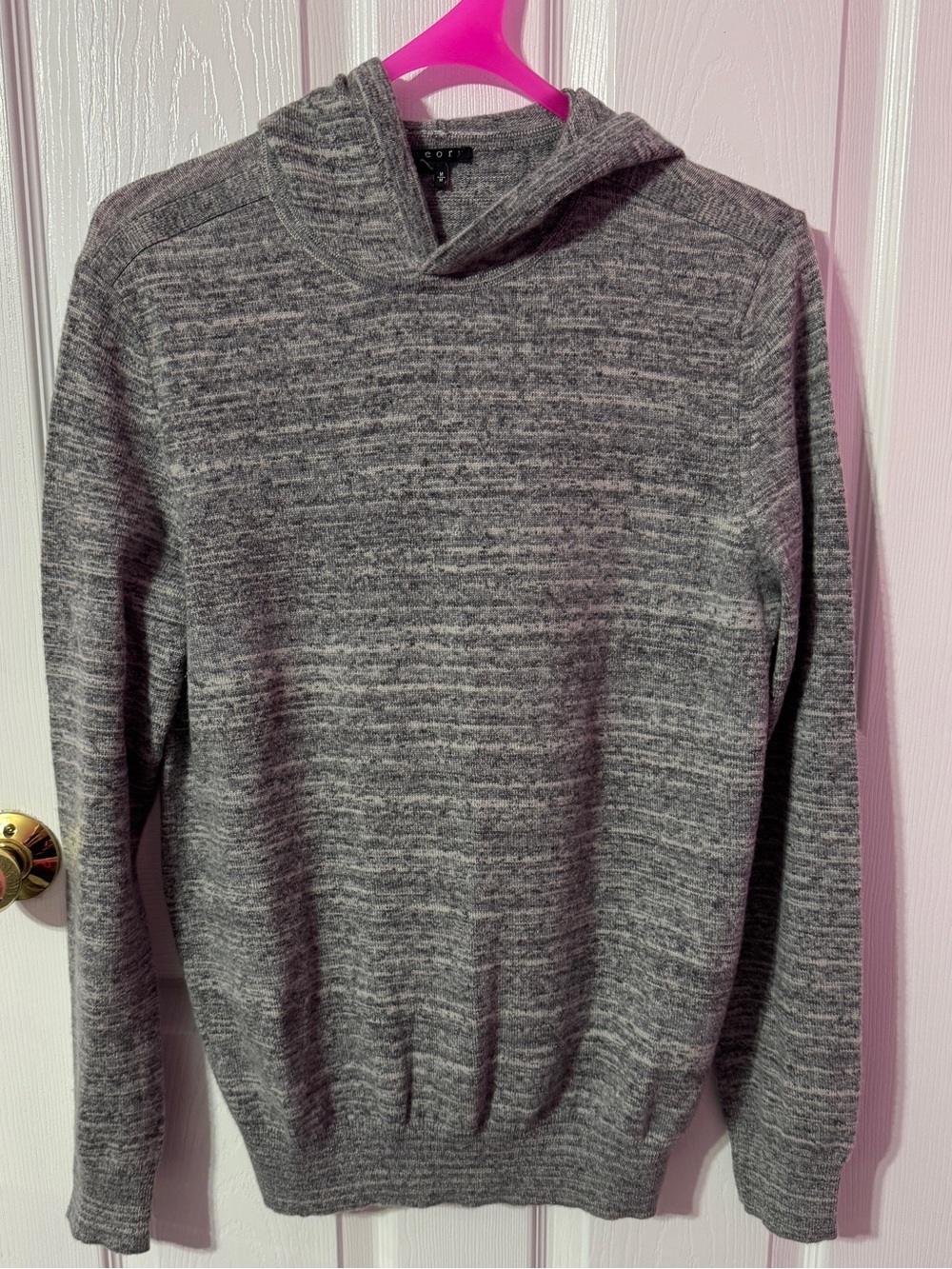 Theory Gray Hooded Long-sleeve Sweatshirt